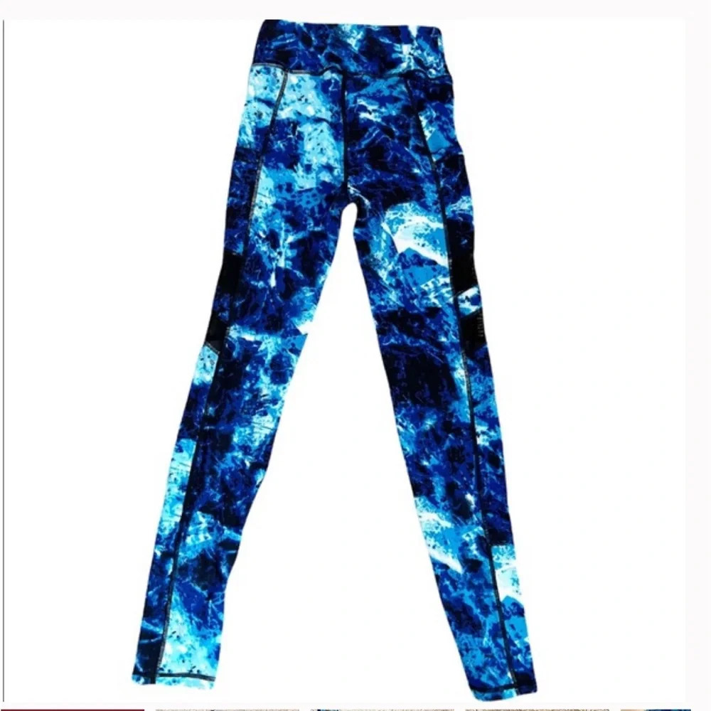 Like new Pop Fit blue and black tie dye leggings